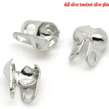 DoreenBeads медные калотки, концевые бусины, Шариковая цепочка, Серебряный тон, сделай сам, ювелирные изделия 4 мм(1/") х 3,5 мм(1/8"), 100 шт., новинка