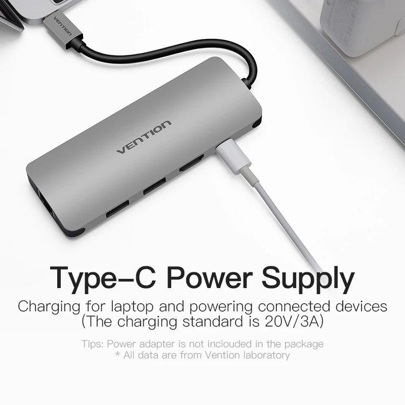 Vention Thunderbolt 3 Adapter USB Type C to USB 3.0 HUB HDMI RJ45 PD Converter for MacBook samsung S9 huawei p20 pro USB-C HUB