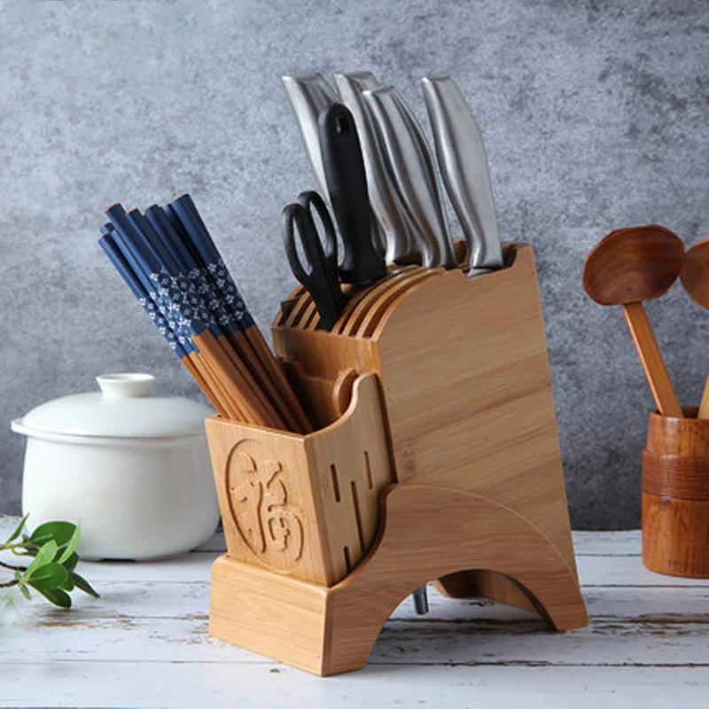 Buy Creative Kitchen Knife Stand Holder Wood Chef