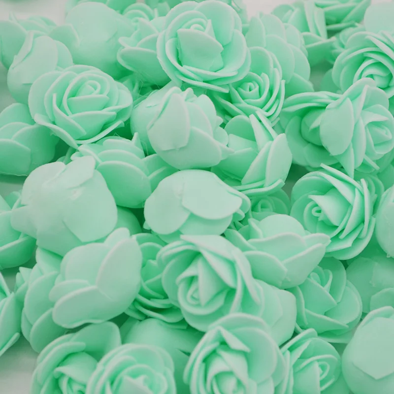50 шт./лот, 3,5 см, разноцветные Искусственные цветы из пенополиэтилена для свадьбы, коробка ручной работы, украшение для дома, сделай сам, венки, принадлежности - Цвет: mint green 50pcs