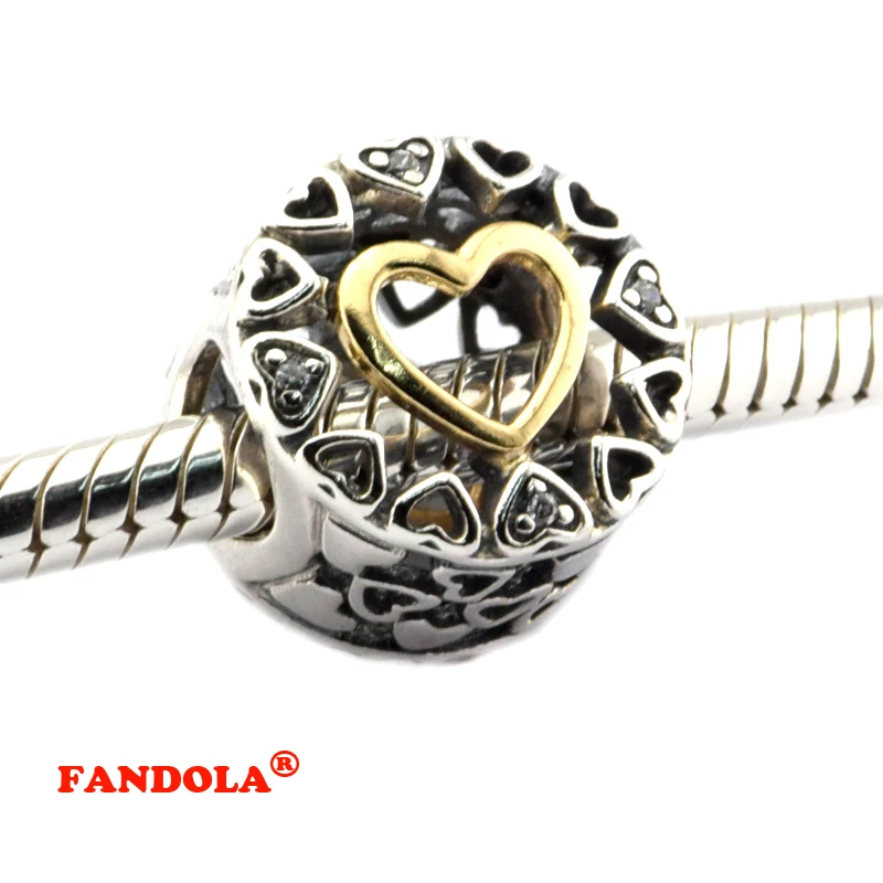 DIY подходит для браслетов Pandora Beads 100% 925 пробы серебряные ювелирные изделия