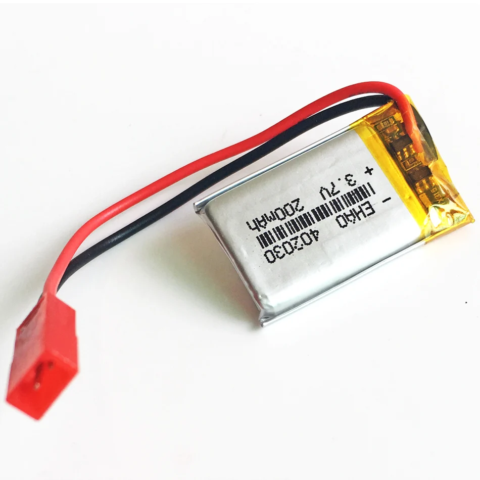 Партия 10 шт. 402030 3,7 V 200 mAh литий-полимерный перезаряжаемый Батарея JST SYP-2 2pin разъем для Mp3 вluetooth GPS камера smart watch