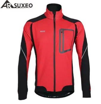 

ARSUXEO Winter Warm Up Thermal Cycling Jackets Men Bicycle Clothing Windproof Waterproof Bicycle Jacket MTB Bike Jacket