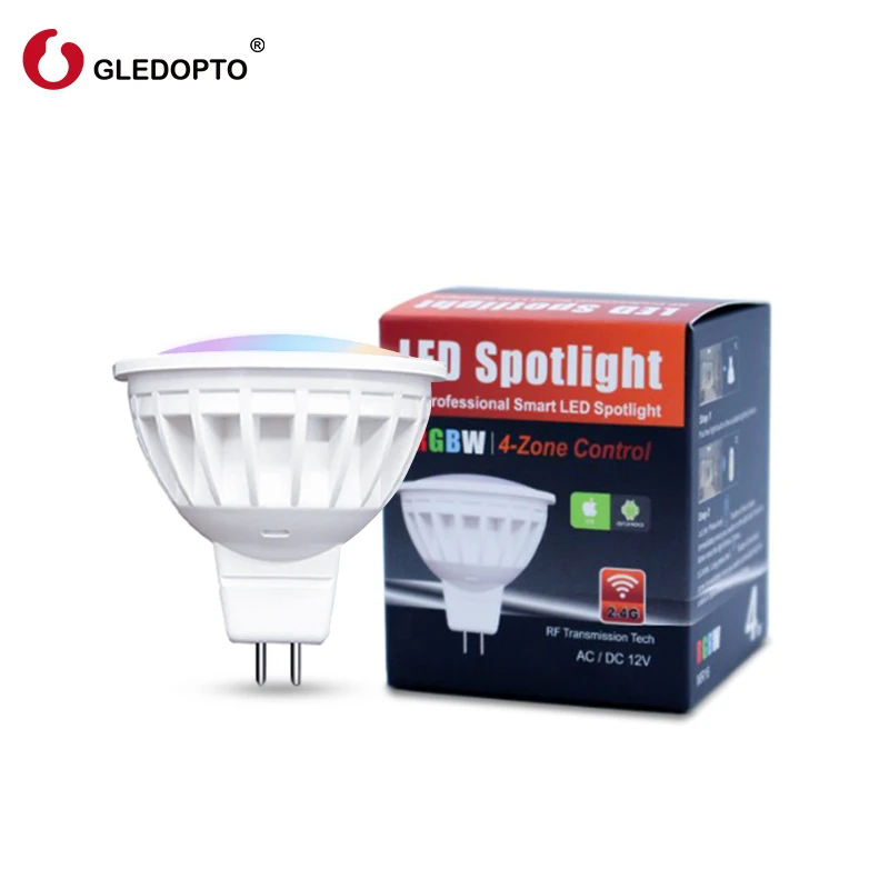G светодиодный OPTO2.4G AC/DC 12 V 4 W RGBW MR16 лампы Wi Fi прожектор лампочка зелёный синий GU5.3