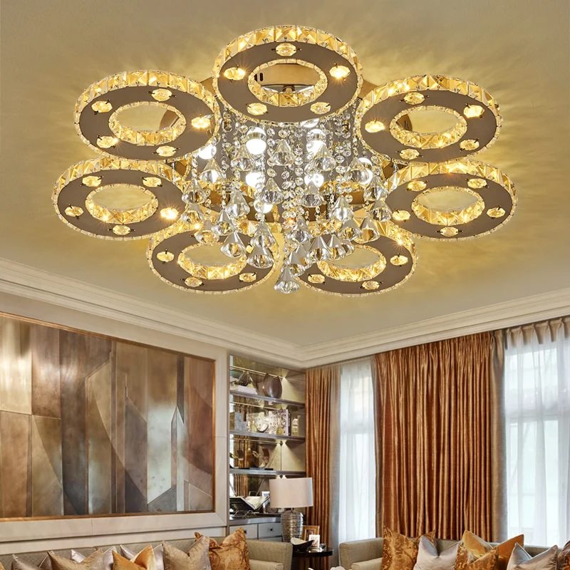 

Crystal Modern LED Ceiling chandelier for living room bedroom Ceiling installation stainless steel chandelier lighting fixture