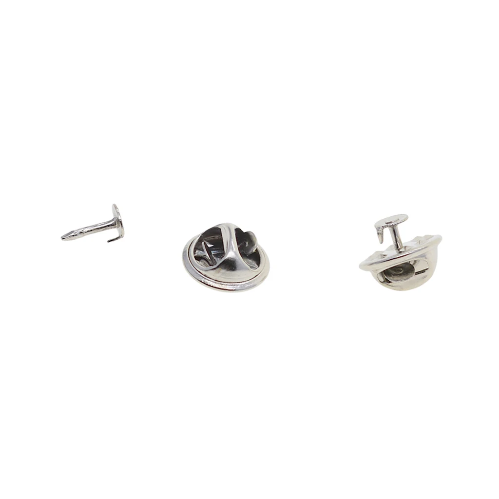 50 Sets Badge Hat Pin Backs Metal Tacks Butterfly Clutch Back Pins Lapel Scatter Pin Fasteners Silver