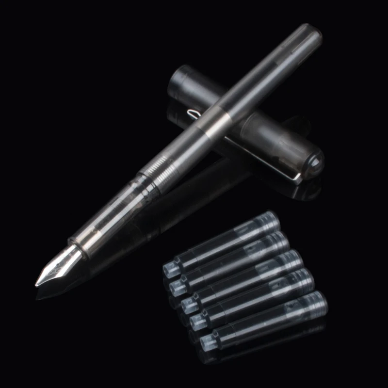 

JINHAO 991 Black Transparent Matte Color Fine nib fountain pen New Pens for Students of school stationery