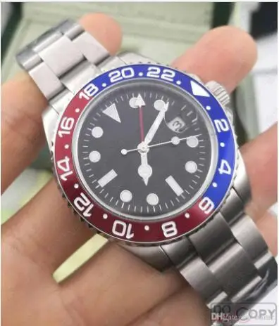 GMT Горячая продажа мужские наручные часы синий черный керамический ободок из