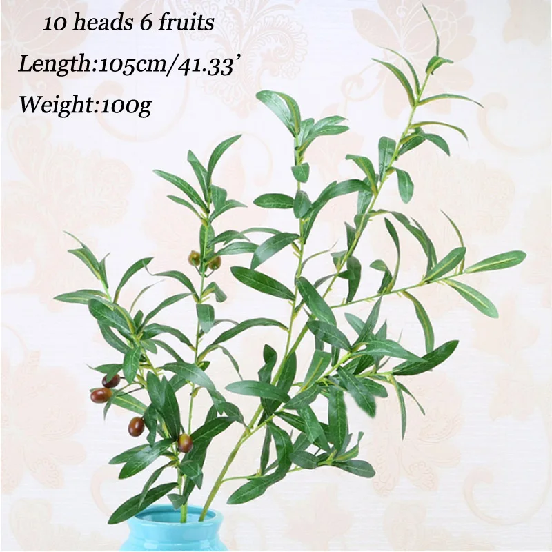90cm Artificial Plants Olive Tree Branches Leaves With Olive fruits Leaves for Home or Wedding Decoration Accessories