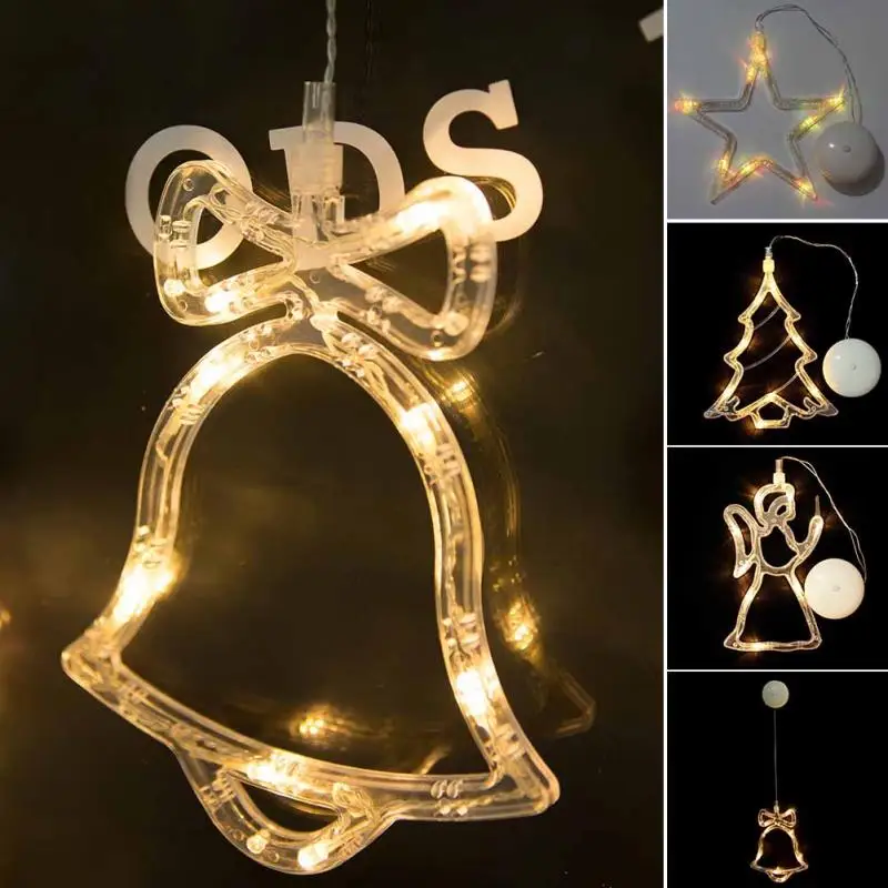 Christmas Shopwindow Suction Cup LED Light Sucker Lamp New Year