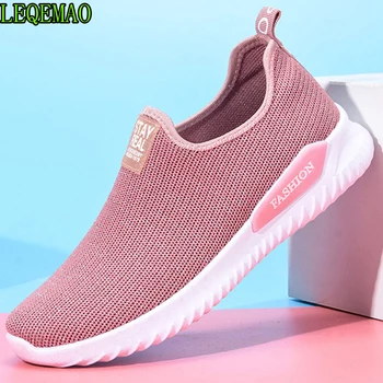 

Women Summer Sneakers Fashion Sock Shoes Female Vulcanized Shoes Casual Slip On Flats Ladies Trainers Tenis Feminino 2019