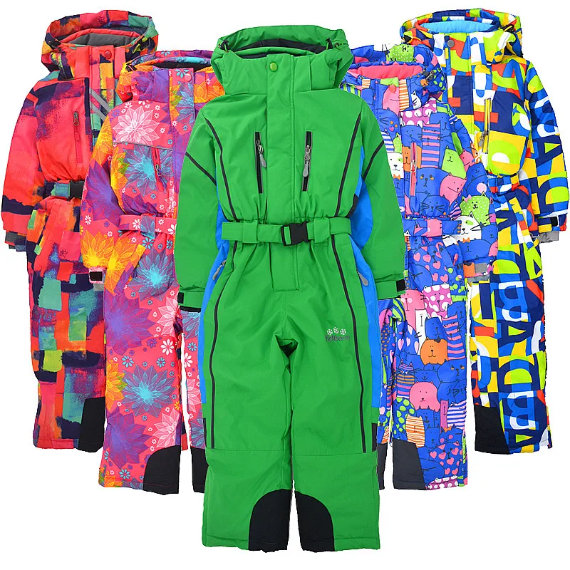 Детский зимний комбинезон для прогулок на открытом воздухе, лыжный костюм, ветронепроницаемый, непромокаемый, плотный бархат