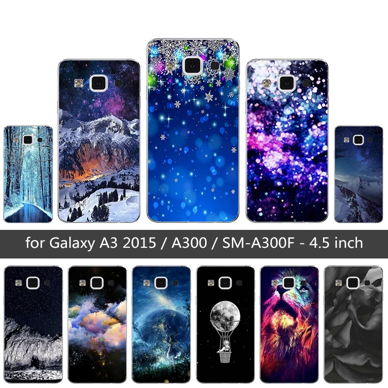 Чехол для Samsung Galaxy A3 2015 мягкий чехол из ТПУ с принтом снежинки A3000 A300F чехлы