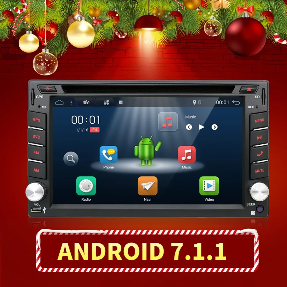 Android 7 1 автомобильный аудио GPS навигация 2DIN Стерео Авторадио Bluetooth