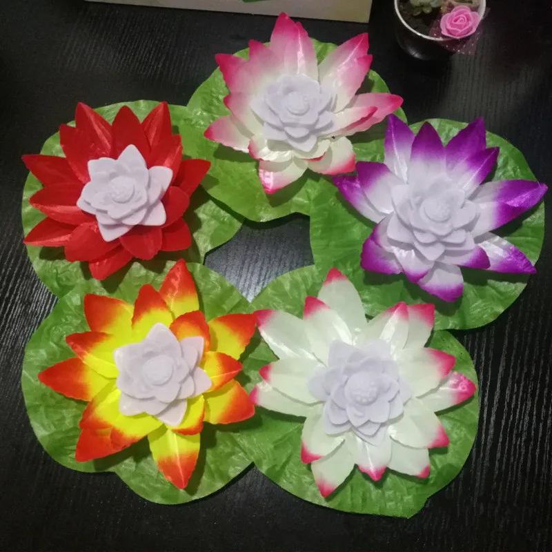

CLAITE 5pcs LED Floating Flower Pool Light Colorful Lotus Water Latern Lamp Wishing Candle Light for Wedding Party Festival