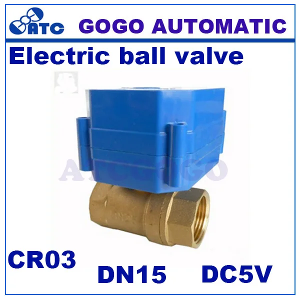 CWX-60P DN15 G1/" латунь максимальный крутящий момент 6NM мини электрический/моторизованный шаровой клапан DC5V, CR03 3 проводной контроль