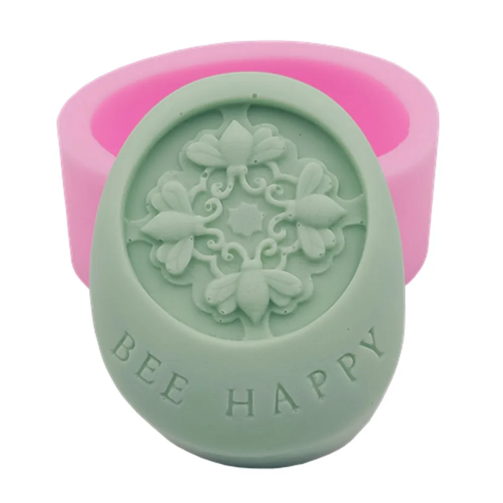 Bee Happy Design Silicone Soap Molds Handmade Silicone Mold for Soap