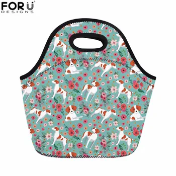 

FORUDESIGNS Lunch Bag Insulated Brittany Flower Printed Picnic Bag for Women Kids Girls Meals Sacola Thermo Case Snack Bag Bolsa
