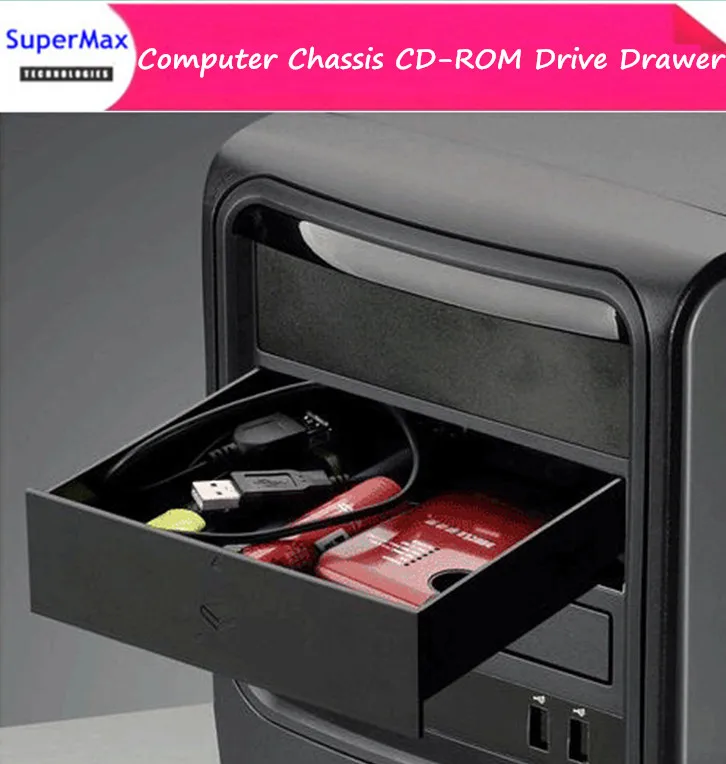 

New Black Floppy Drives 5.25-Inch Metal Shell Computer Chassis CD-ROM Drive Drawer Storage Box Cabinet Cigarette Storage Box