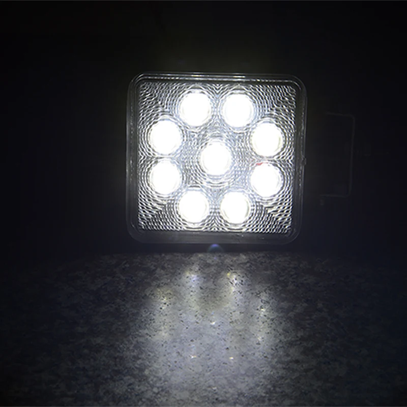 RACBOX 4 дюймов светодиодный светильник квадратный круглый 27 Вт 12 в 24 В точечный прожектор для автомобиля внедорожник ATV Грузовик Мотоцикл " светодиодный рабочий светильник лампа