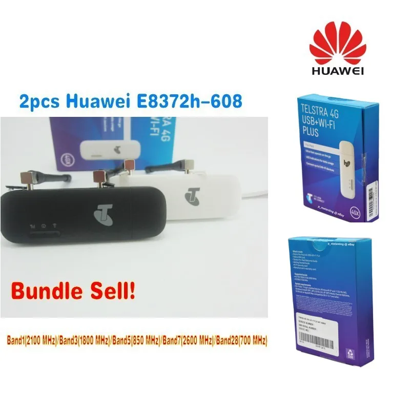Открыл новый Huawei e8372h-608 плюс Телевизионные антенны и бесплатный подарок 4 г LTE 150 Мбит Беспроводной USB Wi-Fi модем