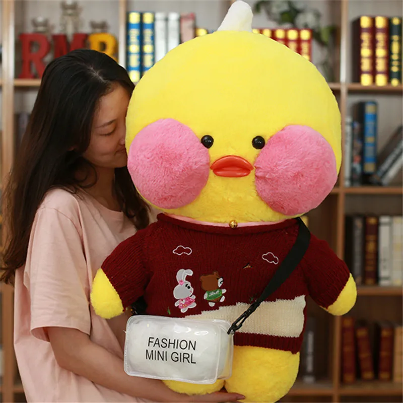 80cm Huge Lalafanfan Cafe Duck Plush Stuffed Toys Kawaii Duck Plush Toys Valentine's Day Gifts Decoration Toys for Girls - Цвет: 4