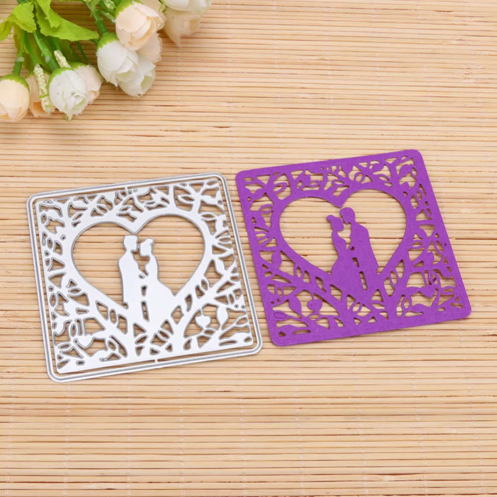 

2019 New Wedding Couple Square Frame Metal Cutting Dies Stencils for DIY Scrapbooking Paper Crafts Embossing Template Die Cuts