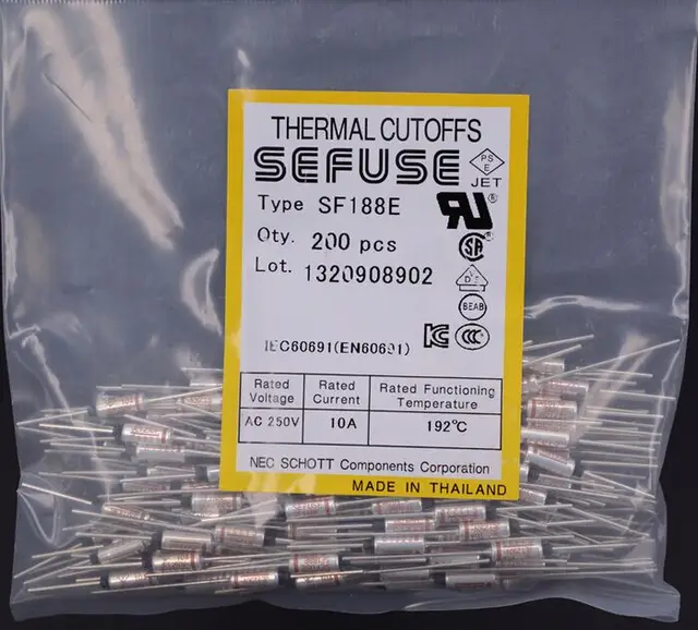 5 PCS SF188E SEFUSE Cutoffs NEC Thermal Fuse 192C 192 Degree 10A 250V ...