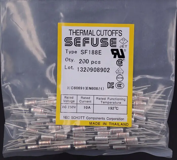 5 шт. SF188E SEFUSE термопредохранители NEC 192C 192 градусов 10A 250V Новый | Обустройство дома