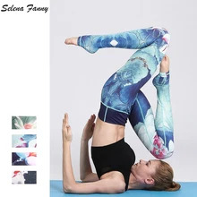 Женские штаны для йоги с высокой талией, с принтом, для фитнеса, спортзала, тренировок, бега, femme, пуш-ап, колготки, спортивные Леггинсы размера плюс, спортивная одежда XL