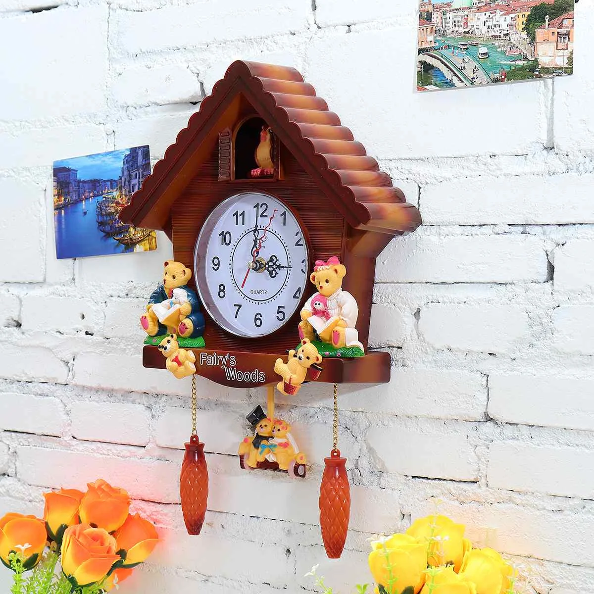 Часы с будильником и птицей, часы в винтажном стиле, настенные часы в гостиную, современные короткие детские украшения, домашний будильник