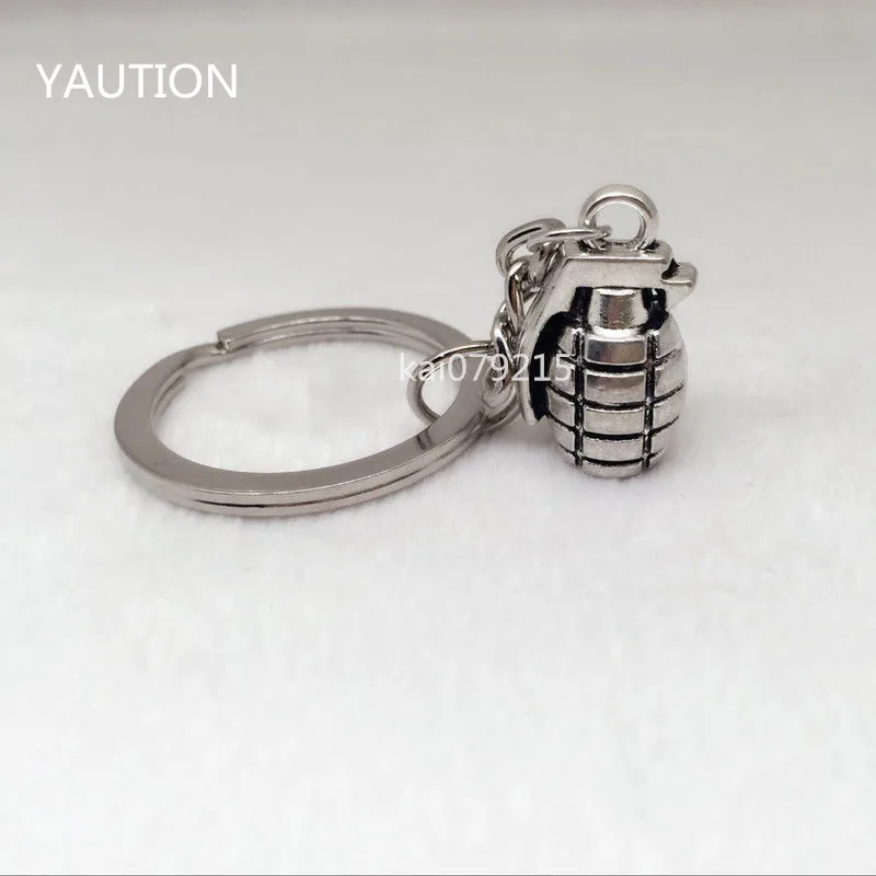 

1Pcs Daily Life Inspired New Silver plating 3D Military Grenade Pendant Keychain