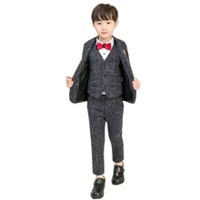 Kids Formal Costumes Baby Boy Suits for Weddings Enfant Garcon Mariage Boys Blazer Kids Black Suit Z5