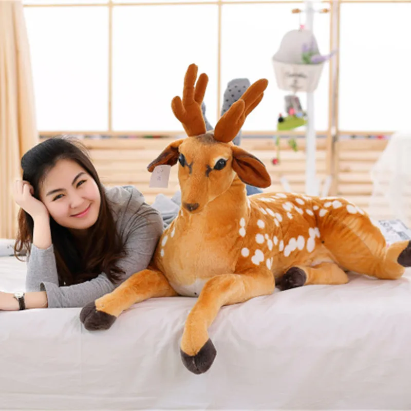 

Giant Cute Simulation Animal Plush Toy Soft Pillow Kawaii Sika Deer Doll Giraffe Children Baby Kid Birthday Gifts Photo Props