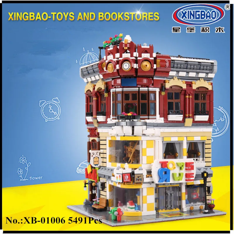 

IN STOCK XingBao 01006 Block 5491Pcs Genuine Creative MOC City Series The Toys and Bookstore Building Blocks Bricks Toy Model