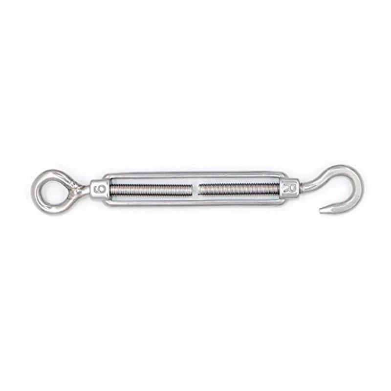 

5 pcs M6 Stainless Steel Hook & Eye Turnbuckle Hook Wire Rope Tension Clasp wire rope tightener M6 Basket screw Body length 90mm