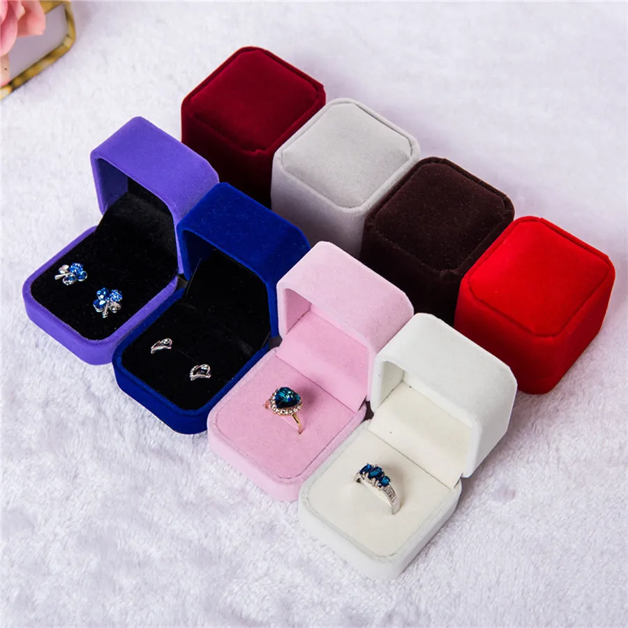 Роскошные ювелирные изделия Подарочная коробка квадратный бархат женские серьги кольца ювелирные изделия упаковка для показа