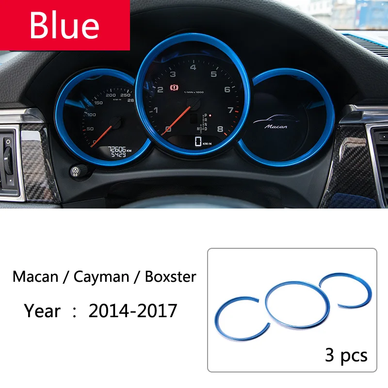 Автомобильный Стайлинг приборной панели декоративная светящаяся гирлянда крышка рамка наклейки для Porsche Macan Cayman Boxster Panamera cayenne аксессуары - Название цвета: Blue