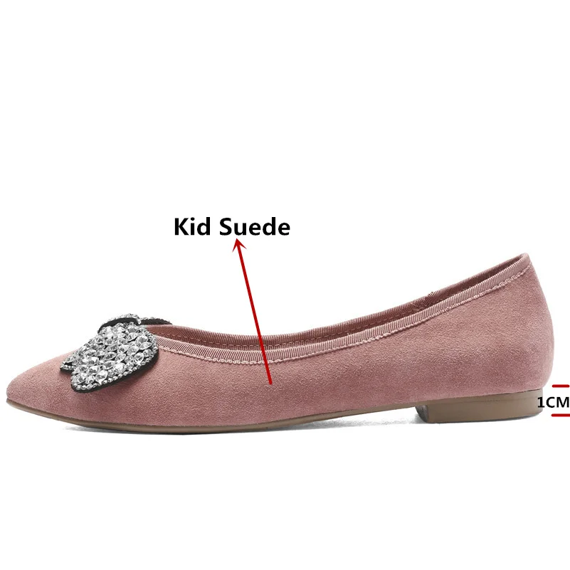 Femmes Plates Fedonas Parti 2019 Suédé Nouveau Chaussures 1 Bout Strass Noir Pointu Mariage Cuir Papillon Confort Casual Mignon En De Femme BU1EUxw