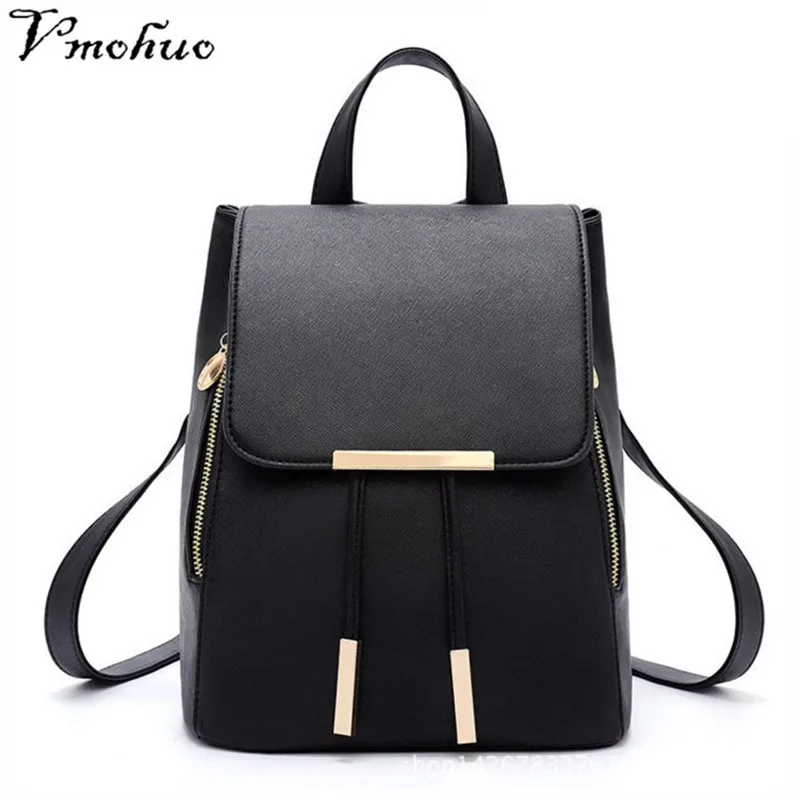 

VMOHUO Korean Style Backpack Female PU Leather Backpack Japanese Street Bag Tunic Women's School Bag for Adolescent Girl mochila