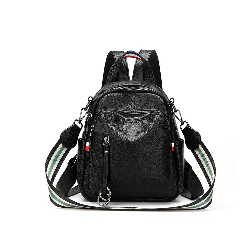 2018 diseñador estrenar Escuela de cuero estilo Preppy Mochila para la universidad Simple diseño mujeres Casual Mochila femenina