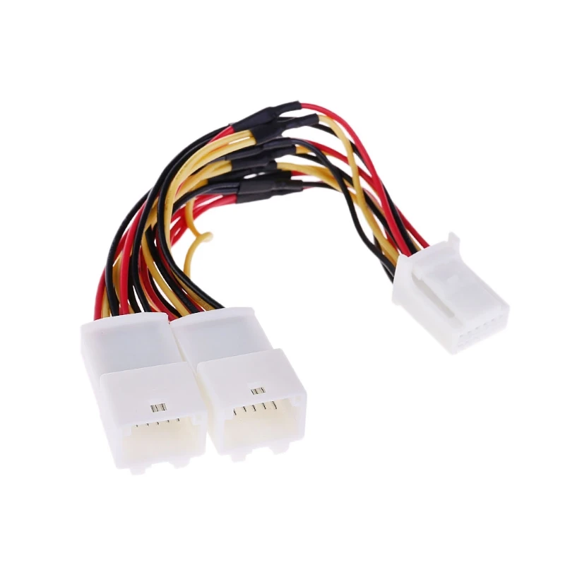 

Hot New 1 Pc Auto Car Y Cable Splitter Audio Adapter 6+6 Plug for Audio Navi AUX CDC Tuning for Toyota Lexus High Quality