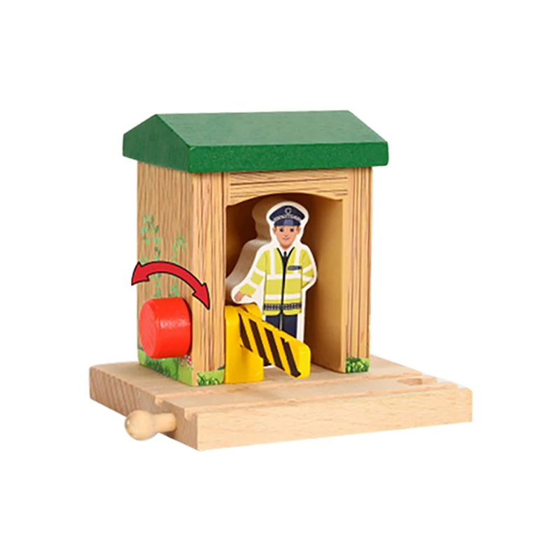 Зеленый дорожный блок деревянный поезд трек Аксессуары Универсальный деревянный поезд станция деревянный трек барьер Развивающие игрушки для детей