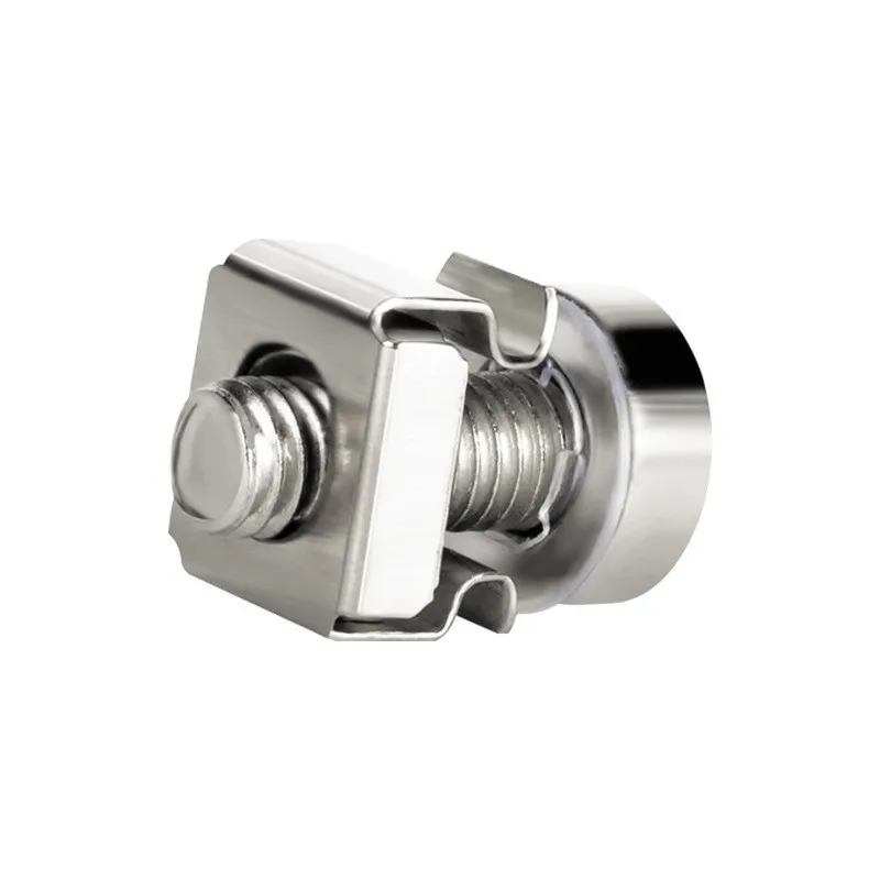 

TOP Crown 100pcs Nickel Plated Steel Cabinet Screws Female Seat Nut M6*20mm Computer Patch Panel Network Accessories Server PDU