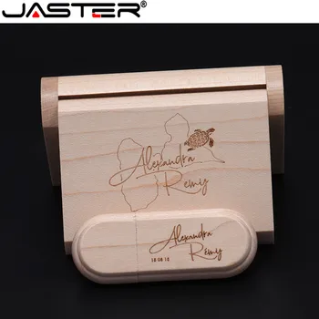 

JASTER USB 2.0 (1 PCS free LOGO) wooden usb +Flip box usb flash drive memory stick pendrive 4GB 8GB 16GB 32GB 64GB u disk gifts