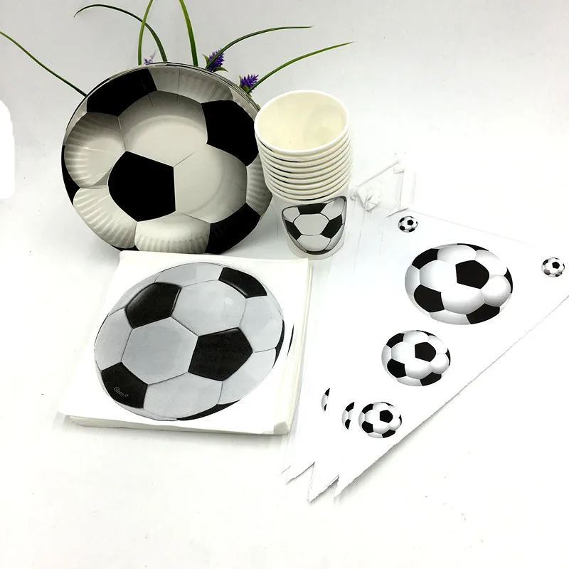 31pcs/lot football plates cups kids birthday party supplies football