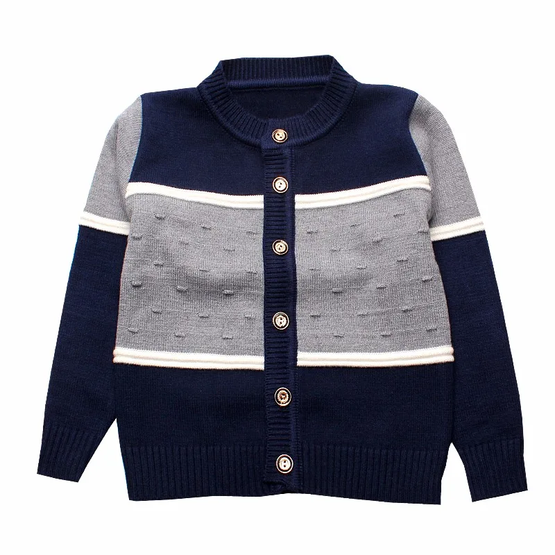 New Boys Sweaters Striped Cotton Top Knitting Infant Clothes Winter Outerwear Boy Warm Cardigan With Buttons Children Clothing (6)