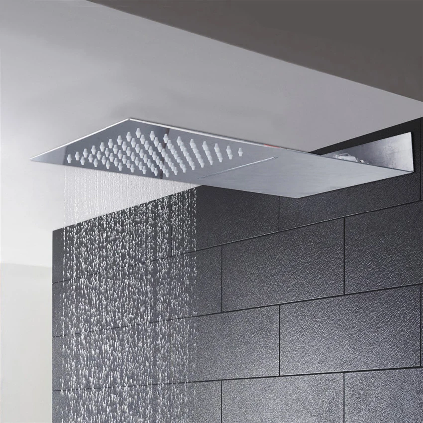 Us 72 8 27 Off Yanksmart 2 Spout Perfect Luxury Hot Sale Square Rain Shower Head Wall Ceiling Mounted Top Over Head Shower Sprayer In Shower Heads