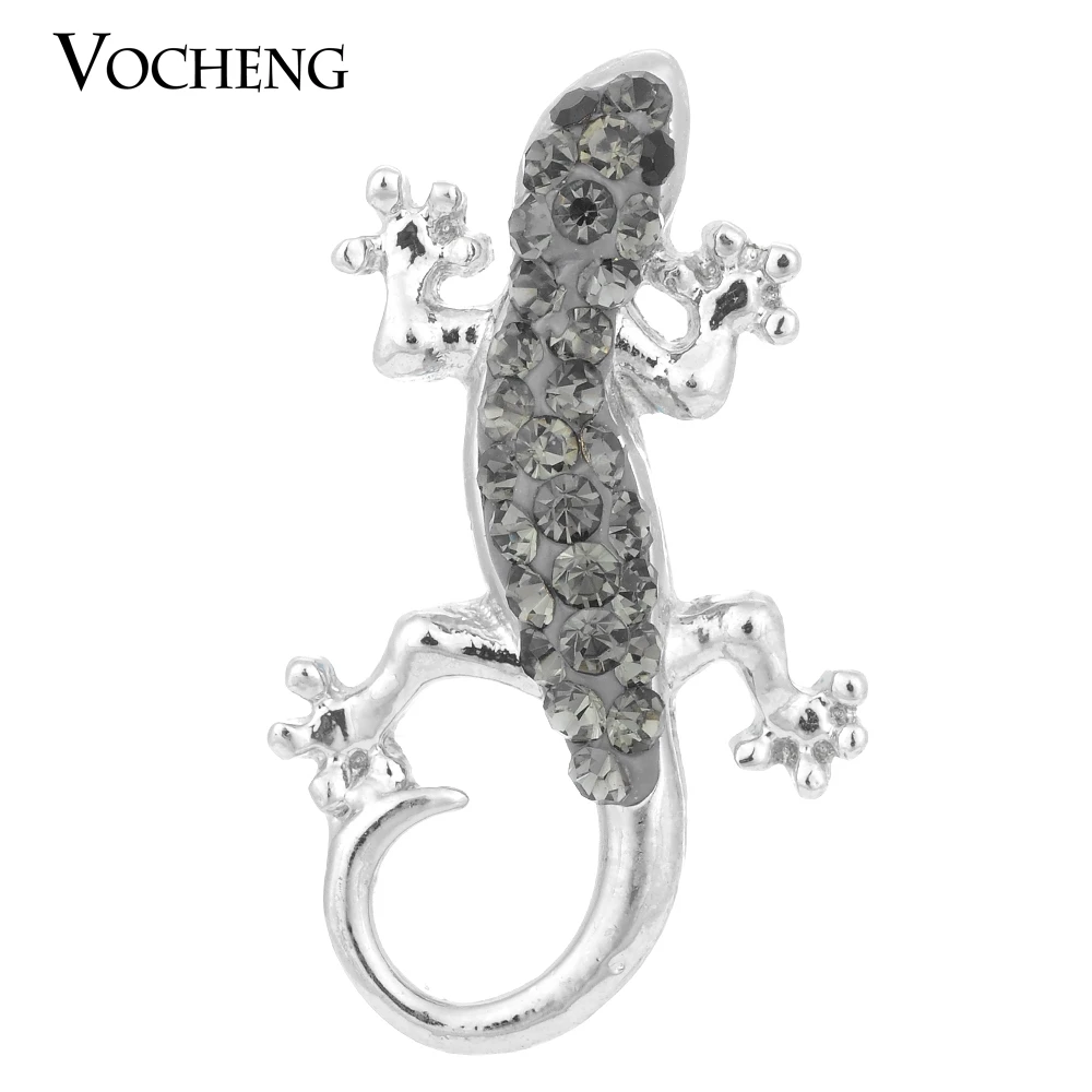 20PCS/Lot Vocheng 18mm Gecko Snap Charm Gray Crystal DIY Button Vn-1063*20 