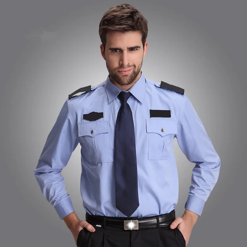 Hotel Doormen Staff Work Wear Mens Long Sleeve White Security Uniform UK Male Stylish Work Uniforms Shirt as Gifts Free Shipping